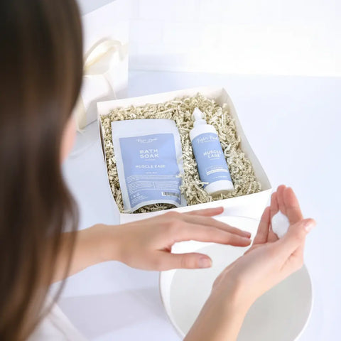 Muscle Ease Magnesium Bath Soak And Lotion Gift Set – 8oz & 10oz – Therapeutic Relief Duo | Made In USA Taylor Made Organics  gift set