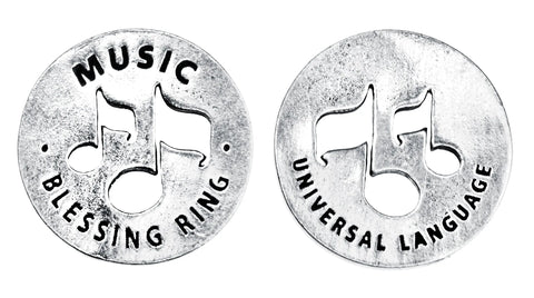 Music Blessing Ring Charm – Recycled Lead-Free Pewter Token | Made in USA Small Inspirational Gift Whitney Howard Designs  Blessing Ring