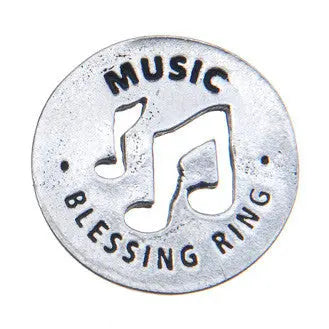 Music Blessing Ring Charm – Recycled Lead-Free Pewter Token | Made in USA Small Inspirational Gift Whitney Howard Designs  Blessing Ring