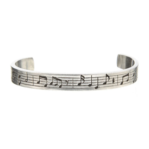 Music Notes Cuff Bracelet – Engraved Music Lover’s Gift | Made in USA Handcrafted Accessory Whitney Howard Designs  Cuff Bracelets