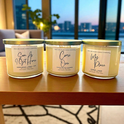 My Place Jasmine + Cedar Luxury Scented Candle Wick and Glow Candle Company™  Candles