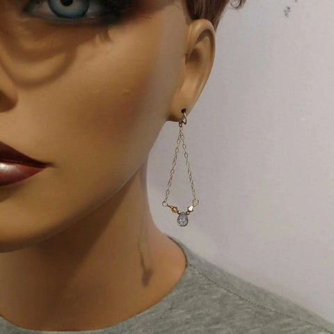 Mystic Rainbow Quartz Drop Earrings – 14K Gold Filled Cable Chain | Handmade in USA Alexa Martha Designs  Earrings