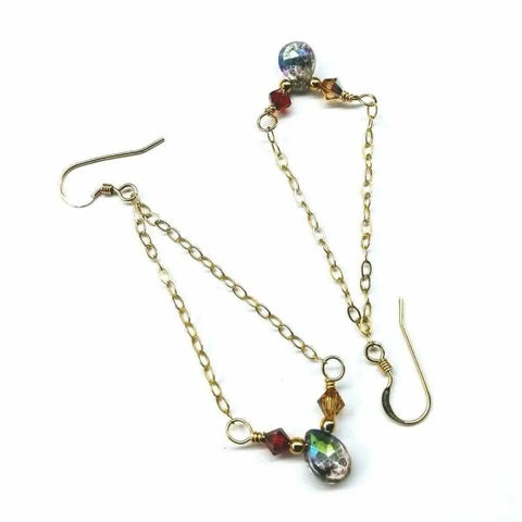 Mystic Rainbow Quartz Drop Earrings – 14K Gold Filled Cable Chain | Handmade in USA Alexa Martha Designs  Earrings