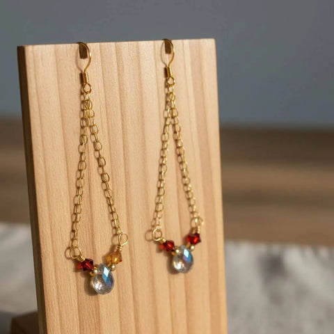 Mystic Rainbow Quartz Drop Earrings – 14K Gold Filled Cable Chain | Handmade in USA Alexa Martha Designs  Earrings