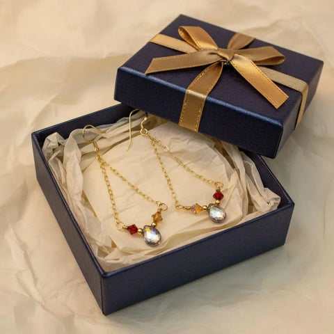 Mystic Rainbow Quartz Drop Earrings – 14K Gold Filled Cable Chain | Handmade in USA Alexa Martha Designs  Earrings