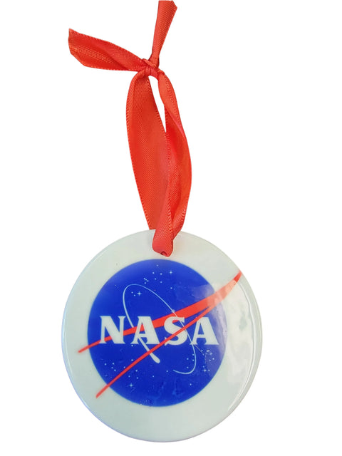 NASA Ceramic Space Exploration Ornament 3 Inch Circle – Official NASA Logo Keepsake | Made in USA Michelle Marie Boutique  Holiday Ornaments