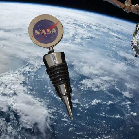NASA Logo Mixed Metal Wine Bottle Stopper – Airtight Seal | Made in USA Gift Box Included Michelle Marie Boutique  Wine Stopper