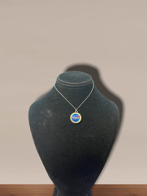 NASA Logo Silver Pendant Necklace – Adjustable 16 Inch Chain with Extender | Handmade Jewelry Gift | Made in USA Michelle Marie Boutique  Necklaces