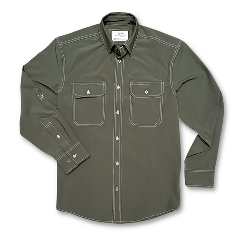 The Nash Men’s Performance Button Down Shirt – Pine Green – Made in USA Wilson Lane Apparel  shirt