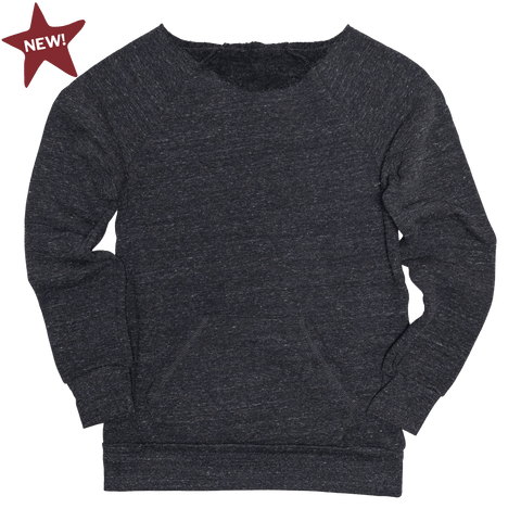 Women’s Eco-Friendly Triblend Fleece Sweatshirt – Soft Raglan Pullover | Made in USA Proudly USA  T-shirt