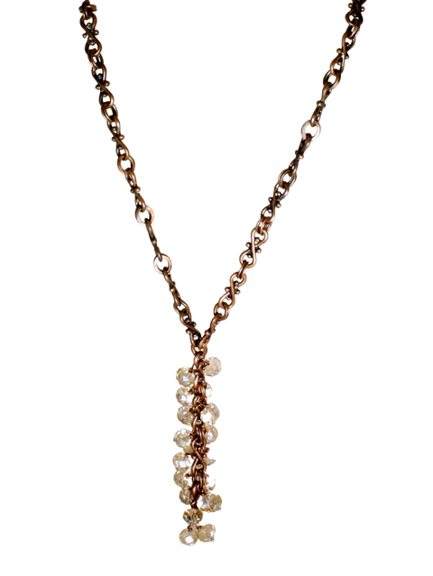 34 Inch Long Crystal Cluster Necklace – Adjustable Lobster Clasp Jewelry | Handmade in USA by Michelle Marie Boutique Michelle Marie Boutique  necklace