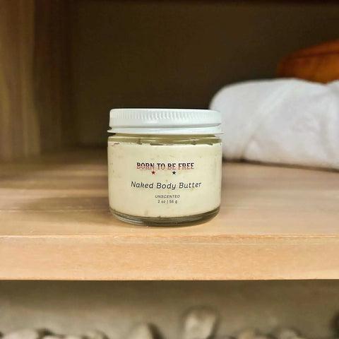 Naked Body Butter 4 oz – Unscented Moisturizer With Grass-Fed Beef Tallow for Sensitive Skin | Made in USA Born to be Free  Body Butter