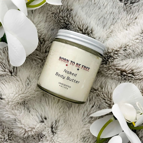 Naked Body Butter 4 oz – Unscented Moisturizer With Grass-Fed Beef Tallow for Sensitive Skin | Made in USA Born to be Free  Body Butter