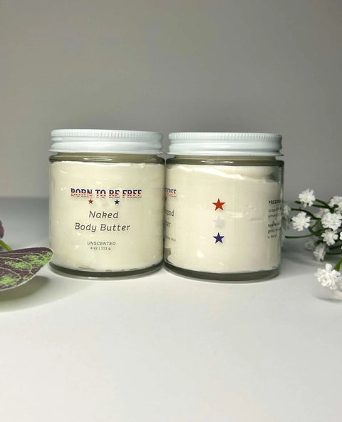 Naked Body Butter 4 oz – Unscented Moisturizer With Grass-Fed Beef Tallow for Sensitive Skin | Made in USA Born to be Free  Body Butter