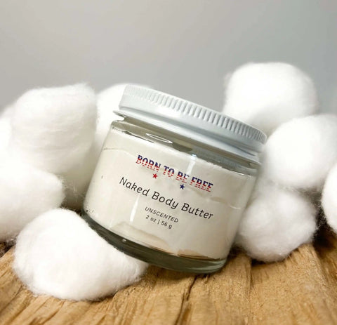 Naked Body Butter 4 oz – Unscented Moisturizer With Grass-Fed Beef Tallow for Sensitive Skin | Made in USA Born to be Free  Body Butter