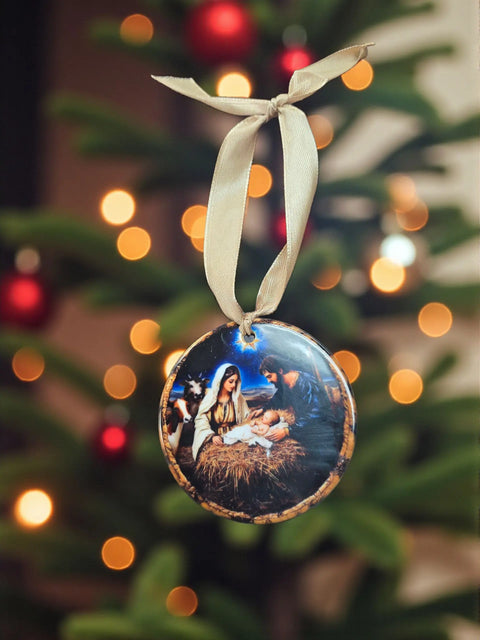 Nativity Ornament – Personalized Religious Christmas Decoration | Made in USA Ceramic Keepsake Michelle Marie Boutique  Holiday Ornaments