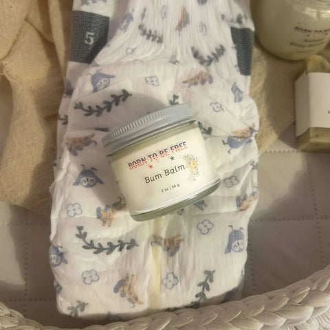 Natural Baby Diaper Rash Ointment with Grass-Fed Tallow and Zinc Oxide – 2 oz Balm | Made in USA Born to be Free  Diaper Rash Creams