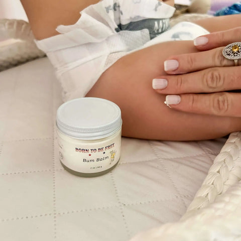 Natural Baby Diaper Rash Ointment with Grass-Fed Tallow and Zinc Oxide – 2 oz Balm | Made in USA Born to be Free  Diaper Rash Creams
