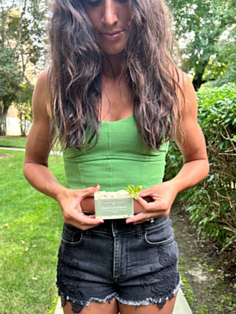 Natural Basil & Lemongrass Tallow Soap Bar 4.5 oz – Moisturizing Cleansing Bar | Made in USA Born to be Free  soap
