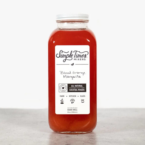 Natural Blood Orange Margarita Mixer 32oz – All-Natural Cocktail Mixer | Handmade in Columbus Ohio USA Simple Times Mixers  32oz Single Bottle