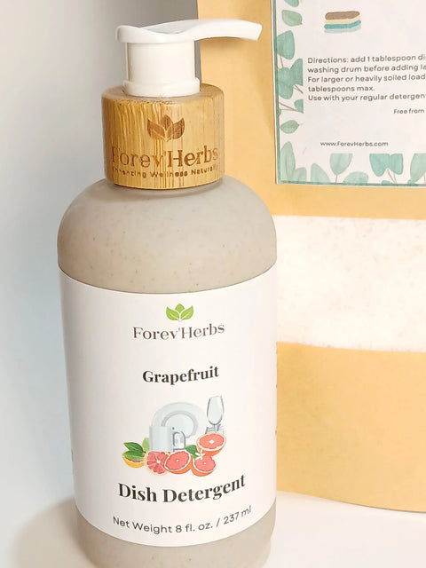 Natural Clean Home Essentials Kit – Grapefruit Dish Soap 8oz, Fresh Linen Scent Booster, Orange Multi-Purpose Cleaner 16oz | Made in USA Forev'Herbs  Home Solutions
