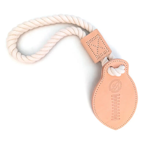 Natural Cotton Rope and Vegetable-Tanned Leather Dog Tug Toy – 18 Inch Durable Interactive Play | Made in USA Auburn Leathercrafters  item
