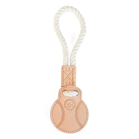 Natural Cotton Rope and Vegetable-Tanned Leather Dog Tug Toy – 18 Inch Durable Interactive Play | Made in USA Auburn Leathercrafters  item