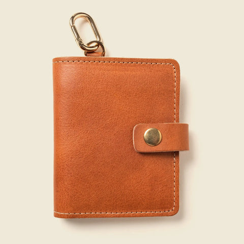Natural Leather Wallet With Snap Key Ring 4.25 Inch – Made in USA CASUPO  Small Bifold
