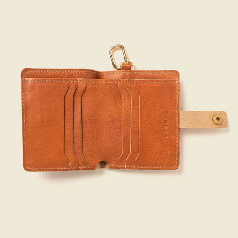 Natural Leather Wallet With Snap Key Ring 4.25 Inch – Made in USA CASUPO  Small Bifold