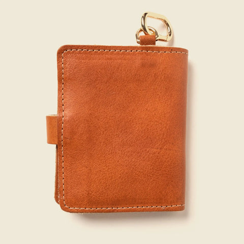 Natural Leather Wallet With Snap Key Ring 4.25 Inch – Made in USA CASUPO  Small Bifold
