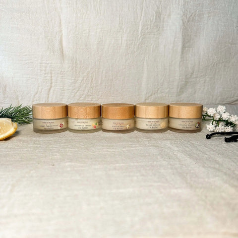 Natural Lip Butter Set 5-Pack – Intensive Hydrating Balm 1 Oz Jars | Handcrafted Made in USA Born to be Free  Lip Butter
