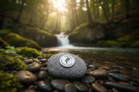 Natural River Rock Meditation Stone – Inspirational Perseverance Gift with Recycled Pewter Emblem | Made in USA Whitney Howard Designs  Meditation Stones