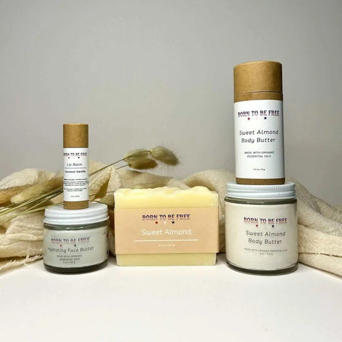 Natural Skincare Set – Stars & Stripes Collection | Tallow-Based Body Butter & Soap | Made in USA Born to be Free  gift set