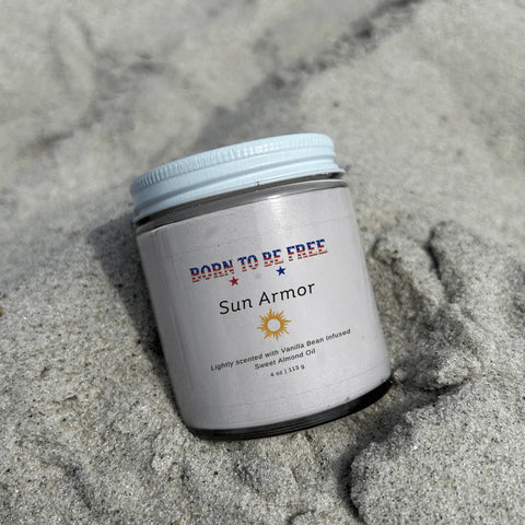 Natural Tallow-Based Sun Armor Lotion 4oz – Clean SPF 30 Sunscreen for Sensitive Skin | Made in USA Born to be Free  sunscreen