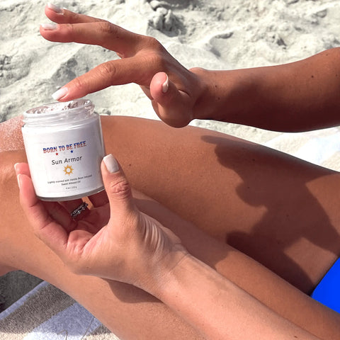 Natural Tallow-Based Sun Armor Lotion 4oz – Clean SPF 30 Sunscreen for Sensitive Skin | Made in USA Born to be Free  sunscreen