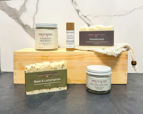 Natural Tallow Skincare Bundle – Hydrating Face Butter, Soap Bars & Lip Balm | Made in USA Personal Care Collection Born to be Free  skin