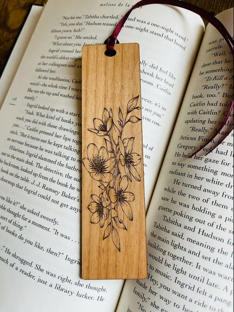 Nature Inspired Hardwood Engraved Bookmark Set – Personalized Book Accessories – Handmade in USA with Durable Wood Finish American Grains LLC 