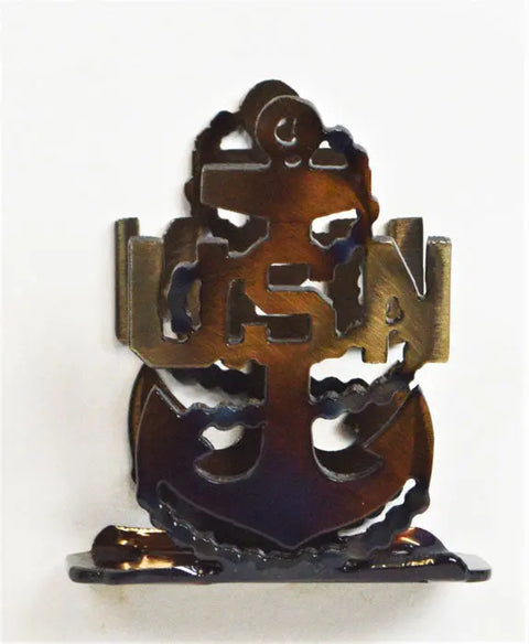 Navy Anchor Cocktail Napkin Holder – Handcrafted Nautical Bar Accessory | Made in USA Knights Home Decor  item