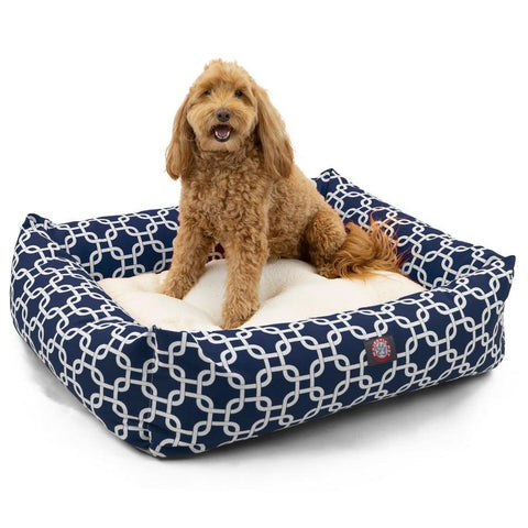 Premium Plush Dog Bed – Links Luxe Bagel Design | Made in USA Majestic Pet 