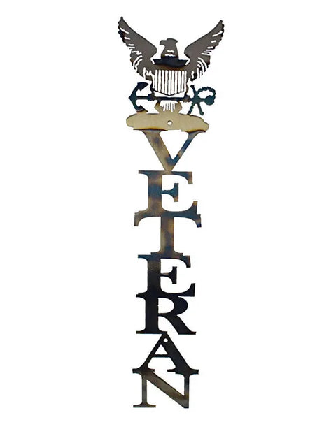 Navy Veteran Metal Wall Art – Patriotic Military Tribute Decor | Made in USA Knights Home Decor  item