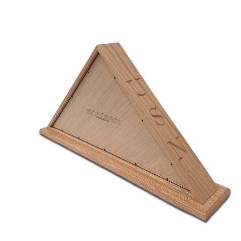 The Legacies of America Woodworking Company Navy Veteran USN Oak Burial Flag Display Case (5 x 9.5 flag) is crafted in the USA and shown against a white background.