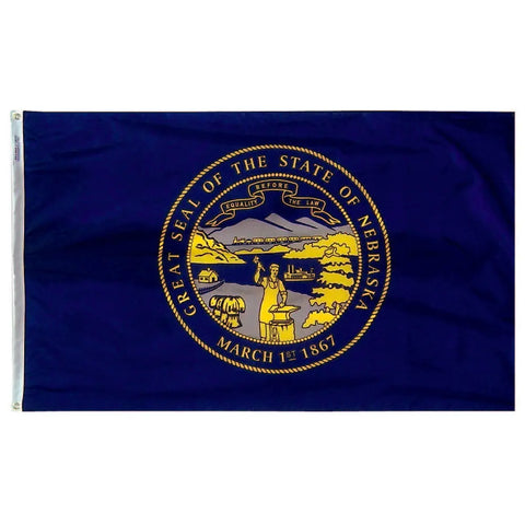 Nebraska State Flag – UV-Resistant Outdoor Nylon – Durable Custom USA-Made Patriotic Banner Freedom Flag and Pole 