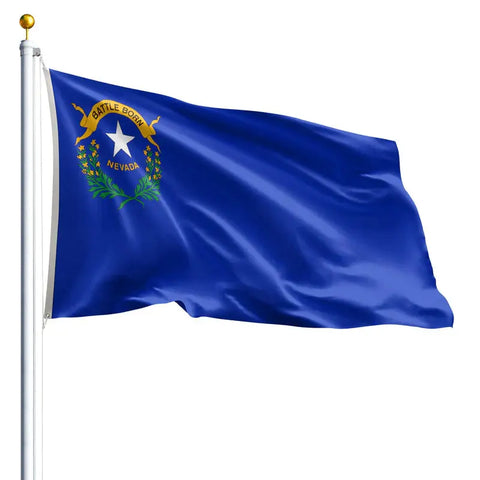 Nevada State Outdoor Flag – 200 Denier Nylon with UV-Resistant SolarGuard Dyes | Made in USA Freedom Flag and Pole 