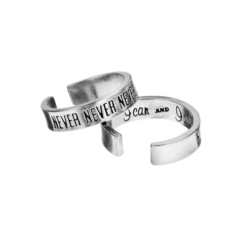 Never Give Up Inspirational Quote Ring – Handcrafted Uplifting Affirmation Jewelry | Made in USA Whitney Howard Designs  InspireRings