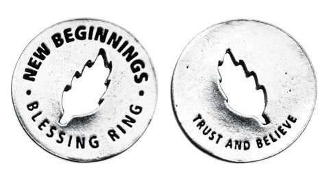 New Beginnings Blessing Ring Charm – Handcrafted Lead-Free Pewter Token | Made in USA Inspirational Gift Whitney Howard Designs  Blessing Ring