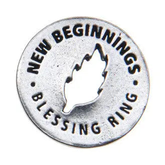 New Beginnings Blessing Ring Charm – Handcrafted Lead-Free Pewter Token | Made in USA Inspirational Gift Whitney Howard Designs  Blessing Ring