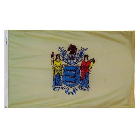 New Jersey State Flag 3x5 Ft – Durable Outdoor Nylon with UV-Resistant SolarGuard Dye | Made in USA Freedom Flag and Pole 