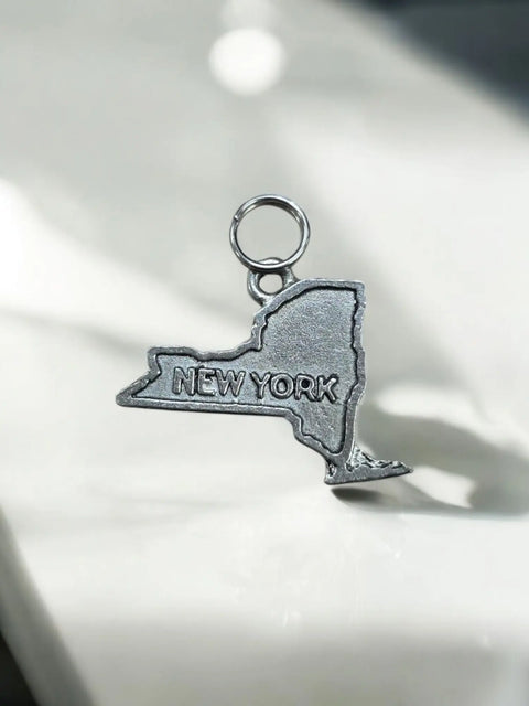 New York State Pewter Charm Pendant 1.75 Inch – Handmade Travel Jewelry | Made in USA Gift Box Included Michelle Marie Boutique  Charms and Pendants