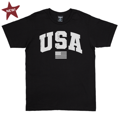 Men's USA Graphic Cotton T-Shirt – Lightweight Patriotic Tee | Made in USA Proudly USA  T-shirt