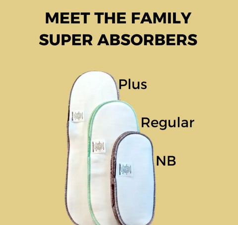 Newborn Reusable Diaper Inserts – Super Absorbers Pack of 3 | Made in USA Geffenbaby  Absorbers